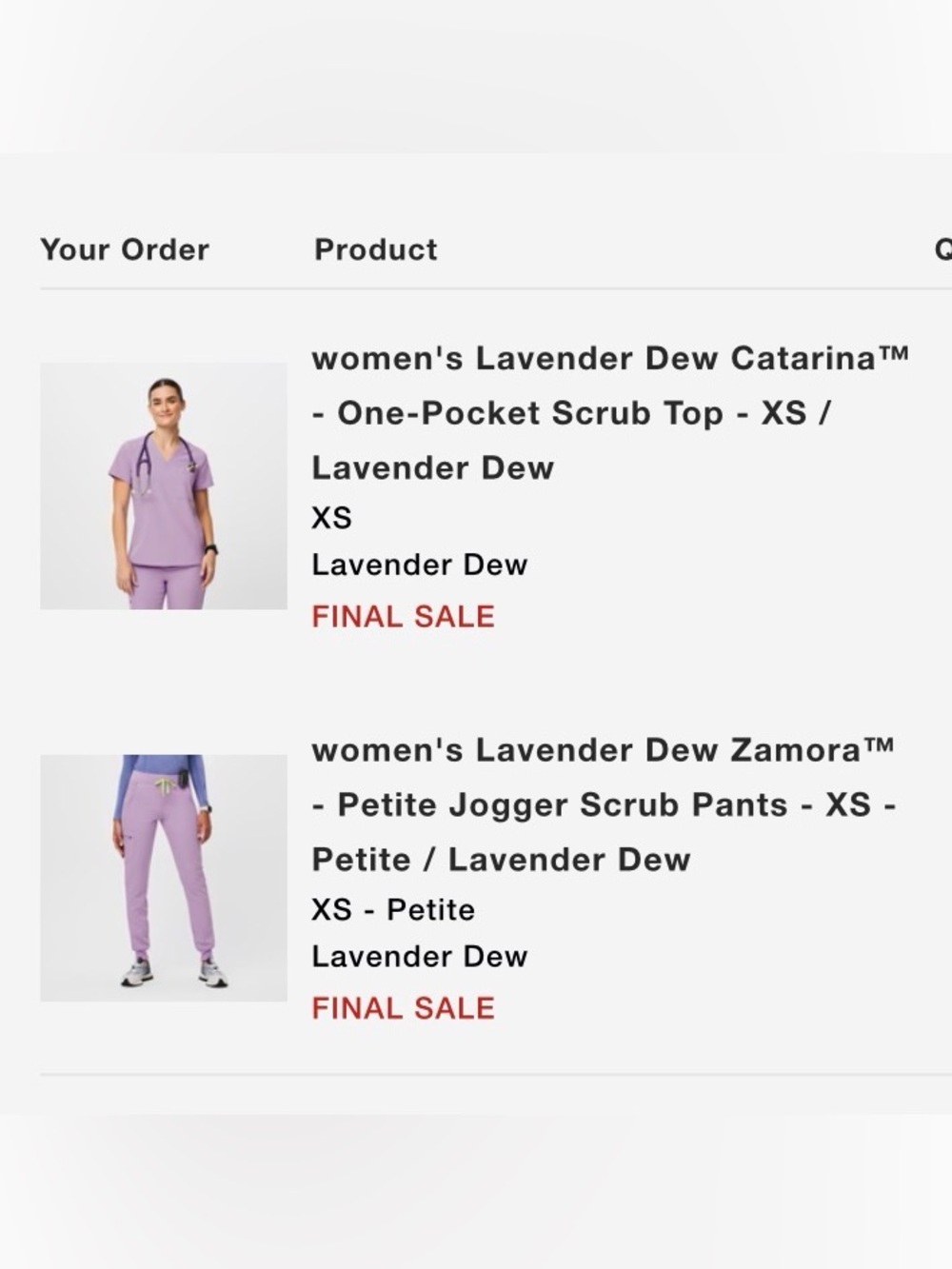 FIGS Lavender Dew Scrub Set Women’s